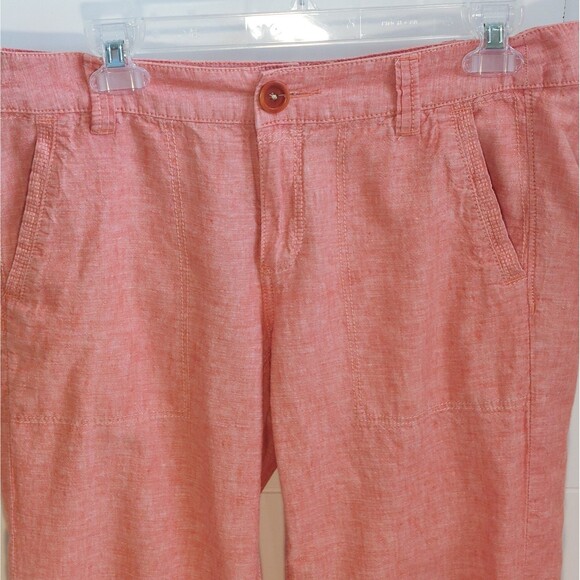 Pilcro & The Letterpress Linen Blend Women's 10 Wide Leg Coral Pants Lightweight - Picture 2 of 12